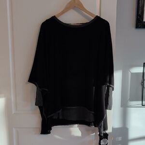 Joseph Ribkoff Black and Gray Blouse